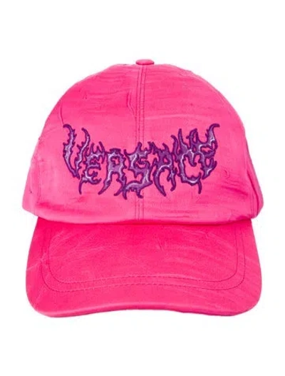 Pre-owned Versace Embroidered Baseball Hat In Pink