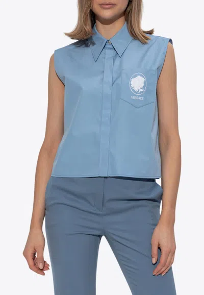 VERSACE EMBROIDERED CAMEO LOGO TOP