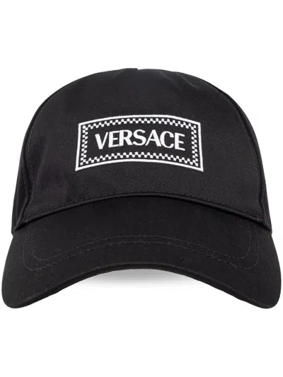 VERSACE EMBROIDERED COTTON CAP