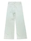 Versace Embroidered Cotton Jeans In Gray