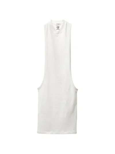Versace Embroidered Cotton-jersey Tank Mini Dress In White