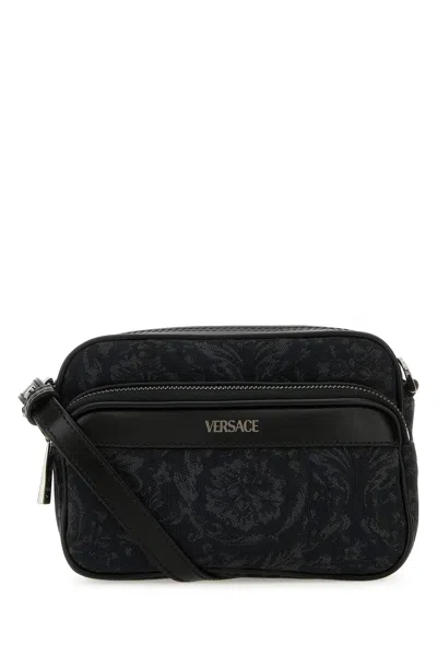 Versace Embroidered Fabric Athena Crossbody Bag