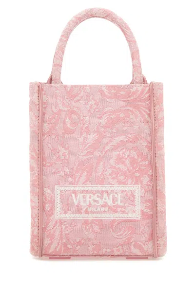 Versace Embroidered Fabric Mini Athena Handbag