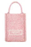 Versace Embroidered Fabric Mini Athena Handbag