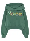Versace Embroidered Hoodie In Green