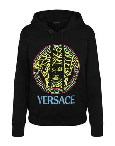 Versace Embroidered Knit Sweatshirt Woman Sweatshirt Black Size 6 Cotton