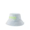 Versace Embroidered Logo Bucket Hat - Denim - Blue In Blue