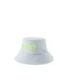 Versace Embroidered Logo Bucket Hat - Denim - Blue In White