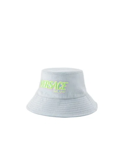 VERSACE VERSACE EMBROIDERED LOGO BUCKET HAT