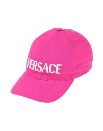 Pre-owned Versace Embroidered Logo Cap In Pink/white