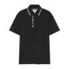 Versace Black Logo-embroidered Polo Shirt In Black