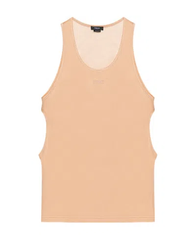 Versace Embroidered-logo Detail Tank Top In Nude