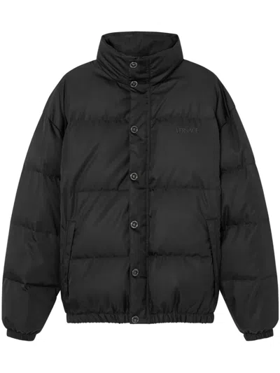 Versace Embroidered-logo Jacket In Black