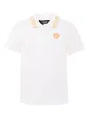 Versace Polo Piquet - Greca - Outline Medusa Embroidery In White