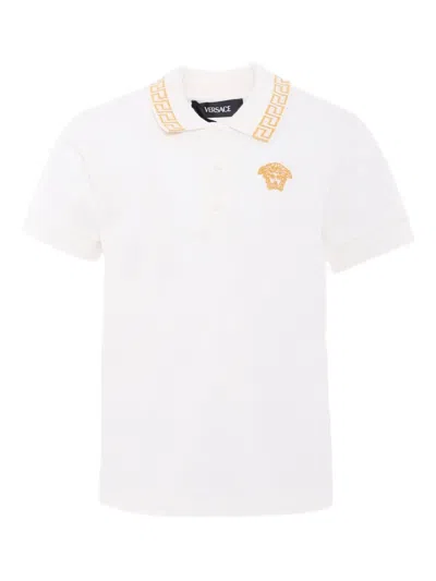 VERSACE EMBROIDERED LOGO POLO SHIRT