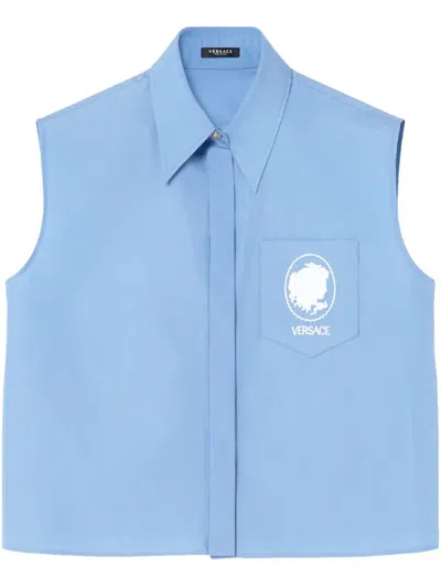 VERSACE CAMEO LOGO-EMBROIDERED SHIRT