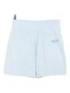 Versace Embroidered-logo Shorts In Blue