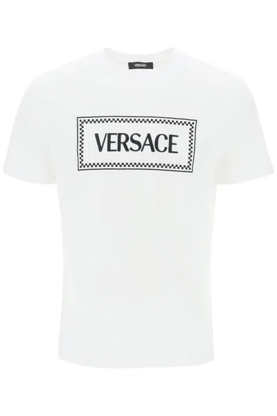 Versace T-shirt With Iconic Logo Design And Premium Cotton Blend In White