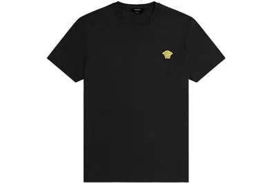 Pre-owned Versace Embroidered Logo T-shirt Black