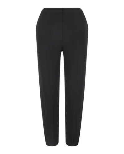 Versace Embroidered Logo Trousers In Black