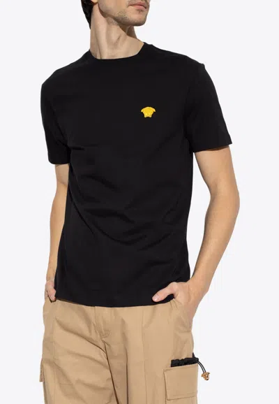 VERSACE EMBROIDERED MEDUSA CREWNECK T-SHIRT