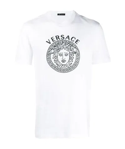 Versace Embroidered Medusa Head T-shirt In White