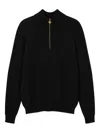 Versace Medusa Patch Embroidered Biggie Hardware Sweater With High Neck Zip Placket In Black