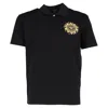 Versace Embroidered-medusa Polo Shirt In Black Cotton