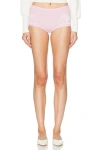 Versace Embroidered Mini Short In Pastel Pink