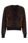 Versace Leopard Jacquard Chenille Knit Sweater In Animal Print