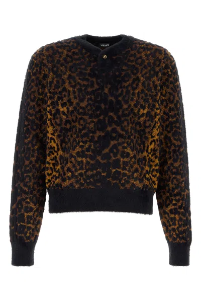 VERSACE EMBROIDERED NYLON BAND SWEATER