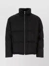 Versace Embroidered Quilted Nylon Jacket In Black