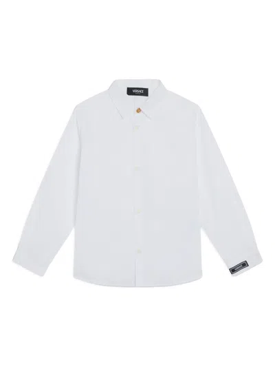 Versace Kids' Embroidered Shirt In White