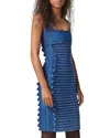 Versace Cotton Denim Midi Dress In Medium Blue