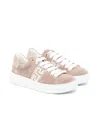Versace Embroidered Trainer In Brown