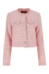 Versace Embroidered Tweed Blazer