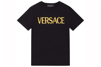 Pre-owned Versace Embroidered  T-shirt Black