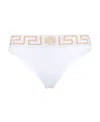 Versace Greca-border Stretch Cotton Thong In White