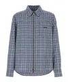 Versace Wool Shirt Featuring Embroidery Button Cuffs In Blue