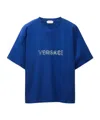 Versace Embroidered-logo Cotton-jersey Regular T-shirt In Multi