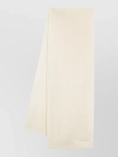 Versace Embroidery 1978 Re Ed Logo Cotton Scarf In Neutrals