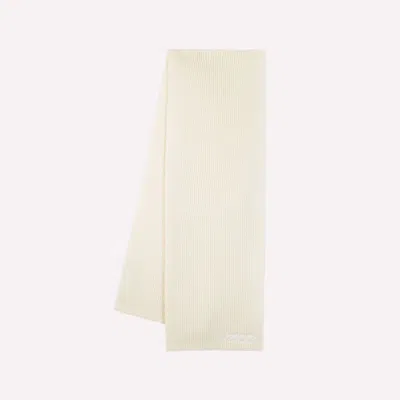 Versace Embroidery 1978 Re Ed. Logo Scarf In Beige