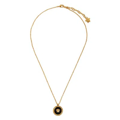 Versace Enamel Medusa Chain Necklace In Gold