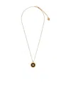 Versace Enamel Medusa-head Pendant Necklace In Yellow