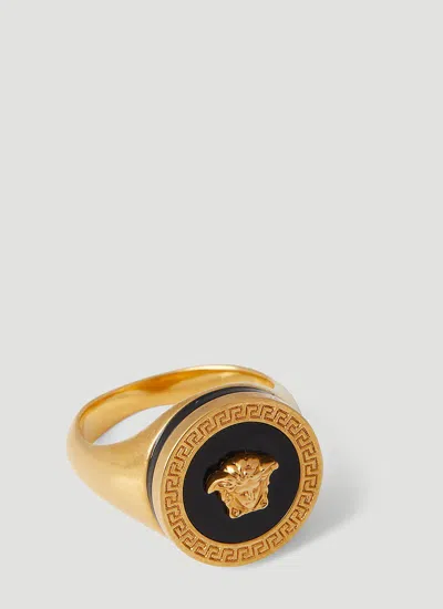 Versace Enamel Medusa Ring In Gold