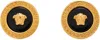 Versace Black And Gold Earrings With Medusa Detail In Metal Woman In Gold