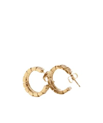 Versace Engraved-detail Earrings In Yellow