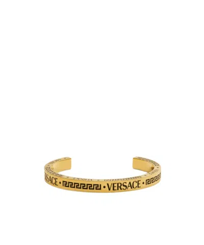 Versace Engraved-logo Cuff Bracelet