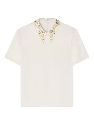 VERSACE ENVERS SATIN TOP WITH STUDS
