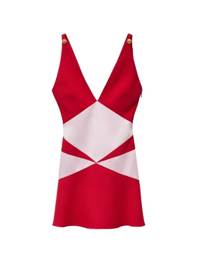 Versace Mini Robe En Satin Envers In Red